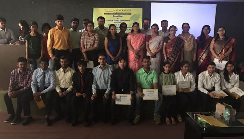 Department of Chemistry, FET, Manav Rachna International University Organized a competition “Explore and Protect Environment” on 31st March 2017