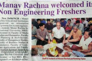 Manav Rachna welcomed its Non Engineering Freshers to an Orientation Programme