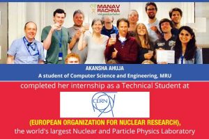 Engineering Student completed internship at CERN, Geneva