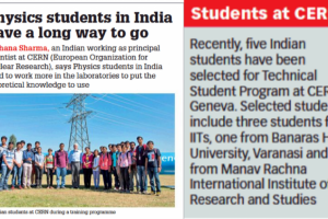 Print Coverage: Special Feature: ‘Physics students in India have a long way to go’ by TOI