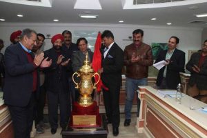 The Champion’s Trophy for the 12th Manav Rachna Corporate Cricket Challenge 2019 unveiled