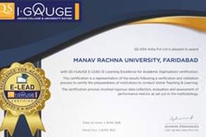 Manav Rachna University awarded as ‘Certified E-Lead Institution’ by QS I∙GAUGE