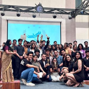 <center>Utkarsh Chauhan, LLB Sem. 3rd and Mohit Sharma BALLB VIIth Sem members of the Noora Fashion Society of MRU emerged as winner of 1st prize in the fashion walk category at GD Goenka University Cultural Fest