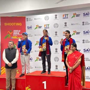 <center>Ms. Vidhi Singh , student of SOL, BA.LLB fifth Semester won a Gold medal and became the Haryana State Champion in Junior Trap Shotgun Shooting.