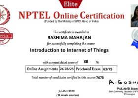 NPTEL certificate_Introduction to Internet of Things